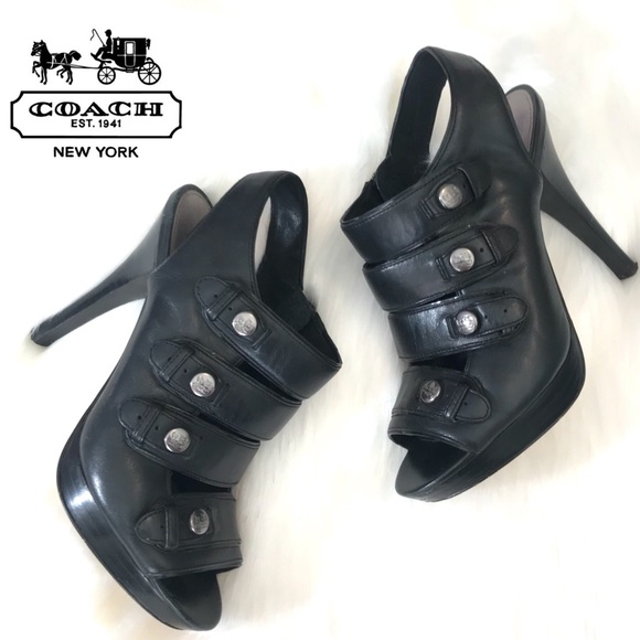 Coach Heels Open Toe Booties, 6.5 - Picture 1 of 8
